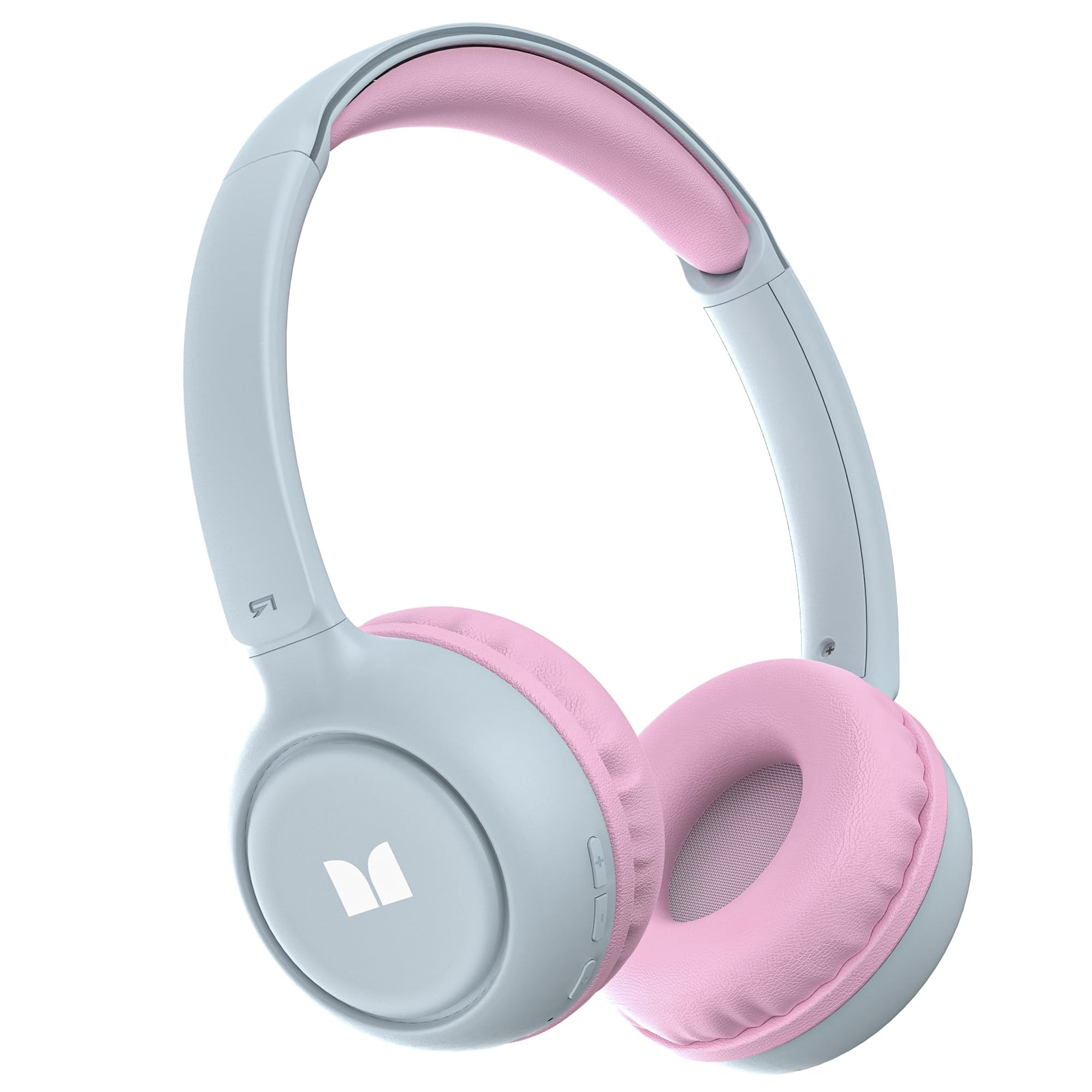 Monster Bluetooth Kids Headphones with Microphone, Wireless Headset for Children with 85/94dB Safe Volume, 60 Hours Playtime, On-Ear Kids Wireless Headphones for Girls and Boys/ School (Pink)