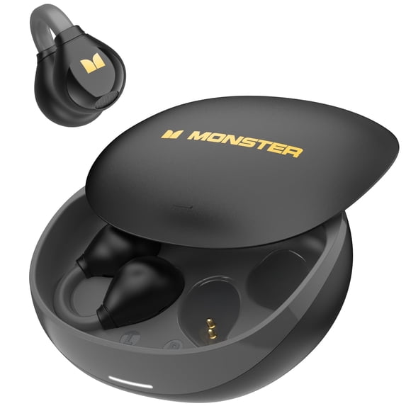 Monster Open Ear Headphones, Bluetooth Earbuds, HiFi high sound quality, ENC noise canceling, Clip On Earbuds for Running, Walking, Workout (Black)