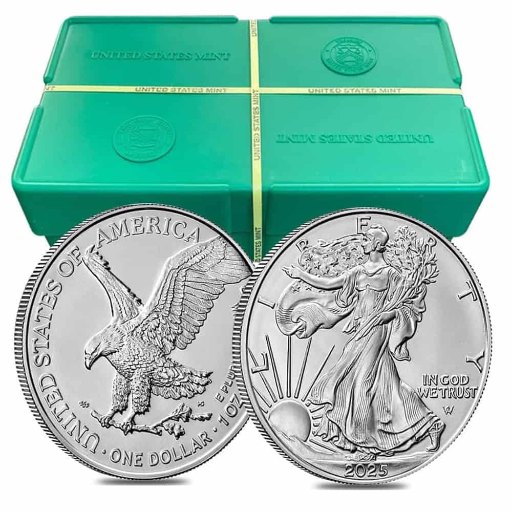 U.S. MINT Monster Box of 500 - 2025 1 oz Silver American Eagle $1 Coin BU