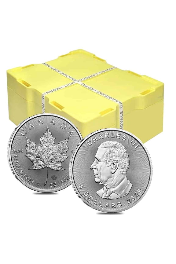 Monster Box of 500 - 2026 1 oz Canadian Silver Maple Leaf Coin BU