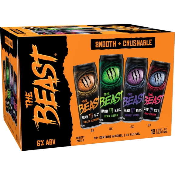 The Beast Variety Pack 2 Flavored Malt Beverage, 12 fl oz 12 Pack Cans, 6% ABV