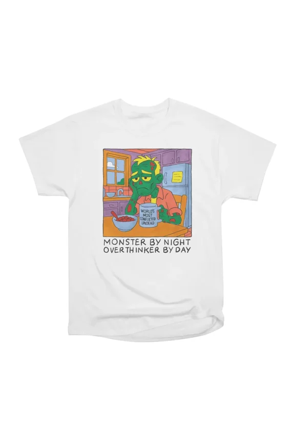 Monster By Night Overthinker By Day T-Shirt Tee Gift For Him Merch For Her Apparel For Fri