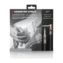 Monster Cable Prolink Classic 21ft Audio Instrument Cable, Right Angle to Straight, Black, Durable PVC Construction