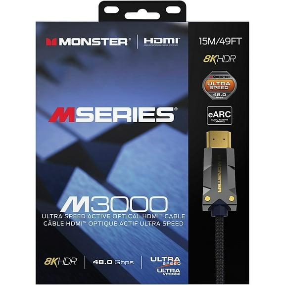 Monster Cable M3000 Series HDMI 2.1 Cable 116 ft. Black