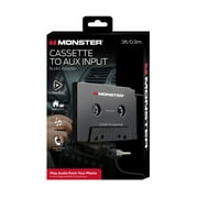 Monster Car Audio Cassette to 3.5mm Adapter, Great for Mobile, 3.5mm Cable, 3 Feet Long Equipped