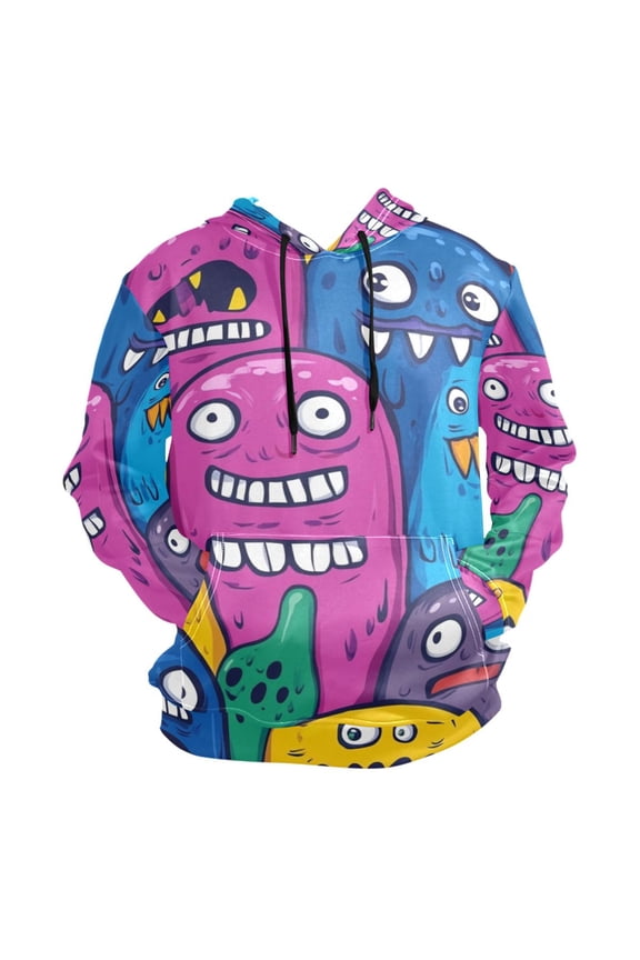 Monster Cartoon Doodle Men’s Hoodies Sweatshirt Fleece Jackets Long Sleeve Sweatshirts