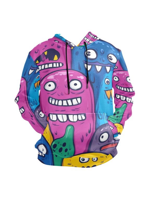 Monster Cartoon Doodle Men’s Hoodies Sweatshirt Fleece Jackets Long Sleeve Sweatshirts