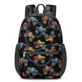 thumbnail image 1 of Monster Cartoon Truck Black Pattern 17" Waterproof Oxford School Backpacks for Teens, S-Shape Padded Straps, for School, Travel, Hiking, Camping, 1 of 5
