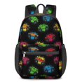 thumbnail image 1 of Monster Cartoon Truck Black Pattern 17" Waterproof Oxford School Backpacks for Teens, S-Shape Padded Straps, for School, Travel, Hiking, Camping, 1 of 5