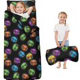 thumbnail image 1 of Monster Cartoon Truck Black Pattern Teens Toddler Nap Mat with Pillow, Sleeping Mat Bag for Preschool Daycare 59"x22", 1 of 6