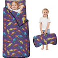 thumbnail image 1 of Monster Cartoon Truck Black Pattern Teens Toddler Nap Mat with Pillow, Sleeping Mat Bag for Preschool Daycare 60"x20", 1 of 6
