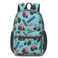 thumbnail image 1 of Monster Cartoon Truck Blue Pattern 17" School Backpacks for Teens,Waterproof Oxford Fabric,S-Shape Padded Straps for School,Travel,Hiking,Camping, 1 of 6