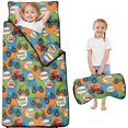 thumbnail image 1 of Monster Cartoon Truck Blue Pattern Teens Toddler Nap Mat with Pillow, Sleeping Mat Bag for Preschool Daycare 51"x22", 1 of 6