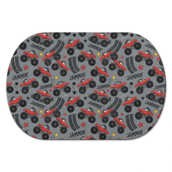 Monster Cartoon Truck Gray Pattern Diatomaceous Earth Bath Mat ...