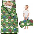 thumbnail image 1 of Monster Cartoon Truck Green Pattern Teens Toddler Nap Mat with Pillow, Sleeping Mat Bag for Preschool Daycare 51"x22", 1 of 6