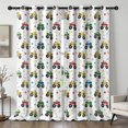 thumbnail image 1 of Monster Cartoon Truck White Pattern Blackout Curtains,Triple Weaved Fabric,Thermal Insulated,Room Darkening,Grommet Top,2 Panels,52x108in(132x274cm), 1 of 6