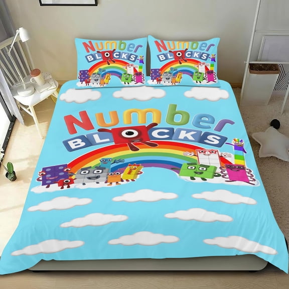 Monster Characters cotton sheet set, three pieces, soft on skin, distinctive design, durable stitching, great gifts for family, friends, fans, 68x86 in (173*218 cm).