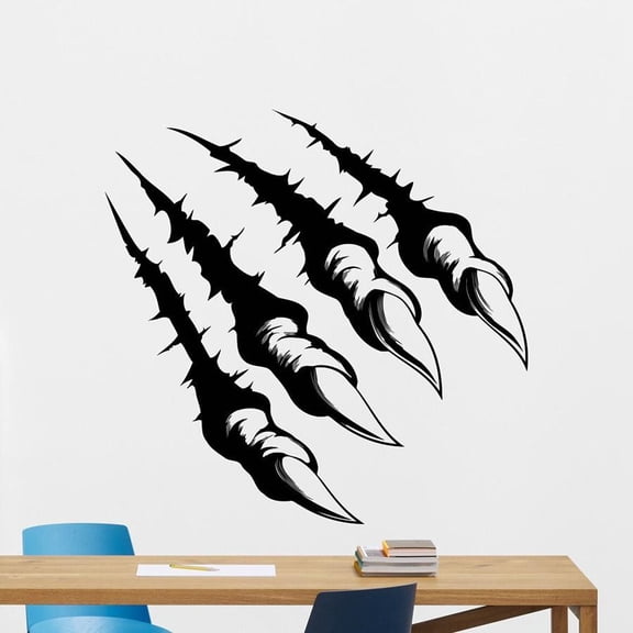 Monster Claws Wall Decal Wild Animal Vinyl Sticker For Home Bedroom Horror Art Decor Art Mural For Living Room 42x43cm