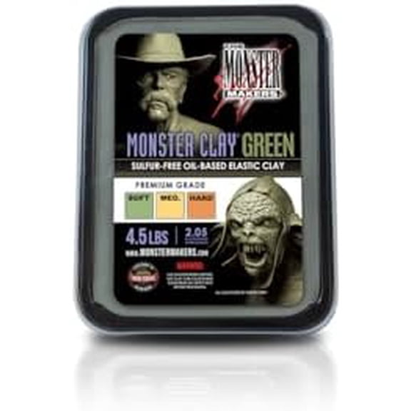 Monster Clay Premium Grade Modeling Clay (Green - Medium - 4.5lb)$$Art & Craft