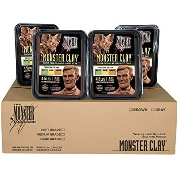 Monster Clay Premium Grade Modeling Clay - Hard - (18lb CASE)$$Art & Craft