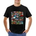 thumbnail image 1 of Monster Colorful Vintage T-shirt Mens Cotton Classic Crewneck Short Sleeve Tees Unisex Black XS, 1 of 2