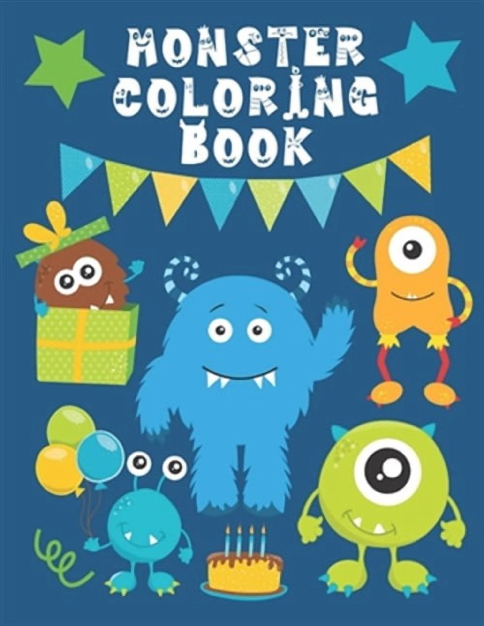 Monster Coloring Book Funny & Cute Little Monsters Easy Fun
