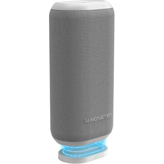 Monster DNA Max Portable Bluetooth Speaker, 360° Bass Sound, 10W Qi Charging Pad, IP67 Waterproof, Indoor & Outdoor