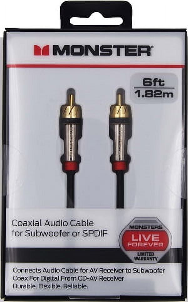 Monster® Digital Coaxial RCA Composite Audio Cable for Subwoofers 6ft
