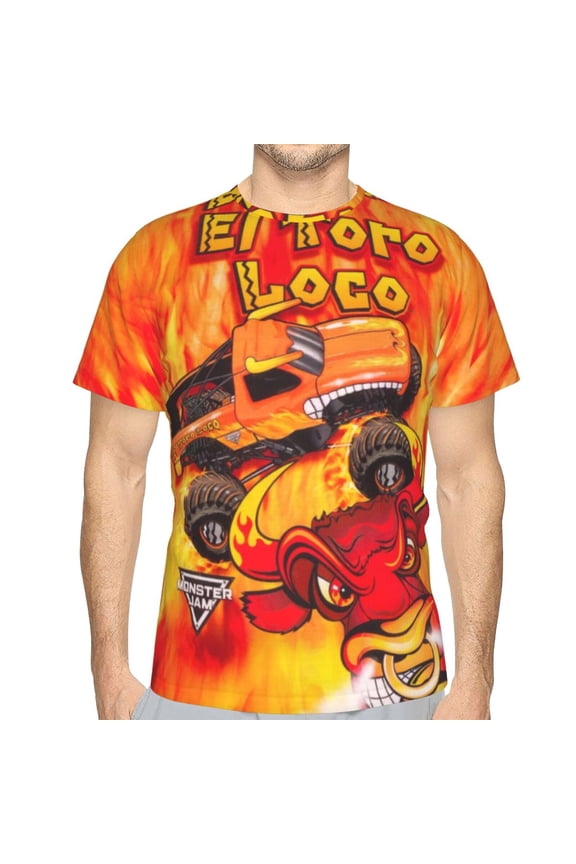 Monster-El Toro Loco Trucks Casual Men's T-Shirts Classic Crew T-Shirt Tops Slim Fit Short Shirts Sleeves Tees