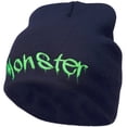 thumbnail image 1 of Monster Embroidered Short Beanie - Navy OSFM, 1 of 5