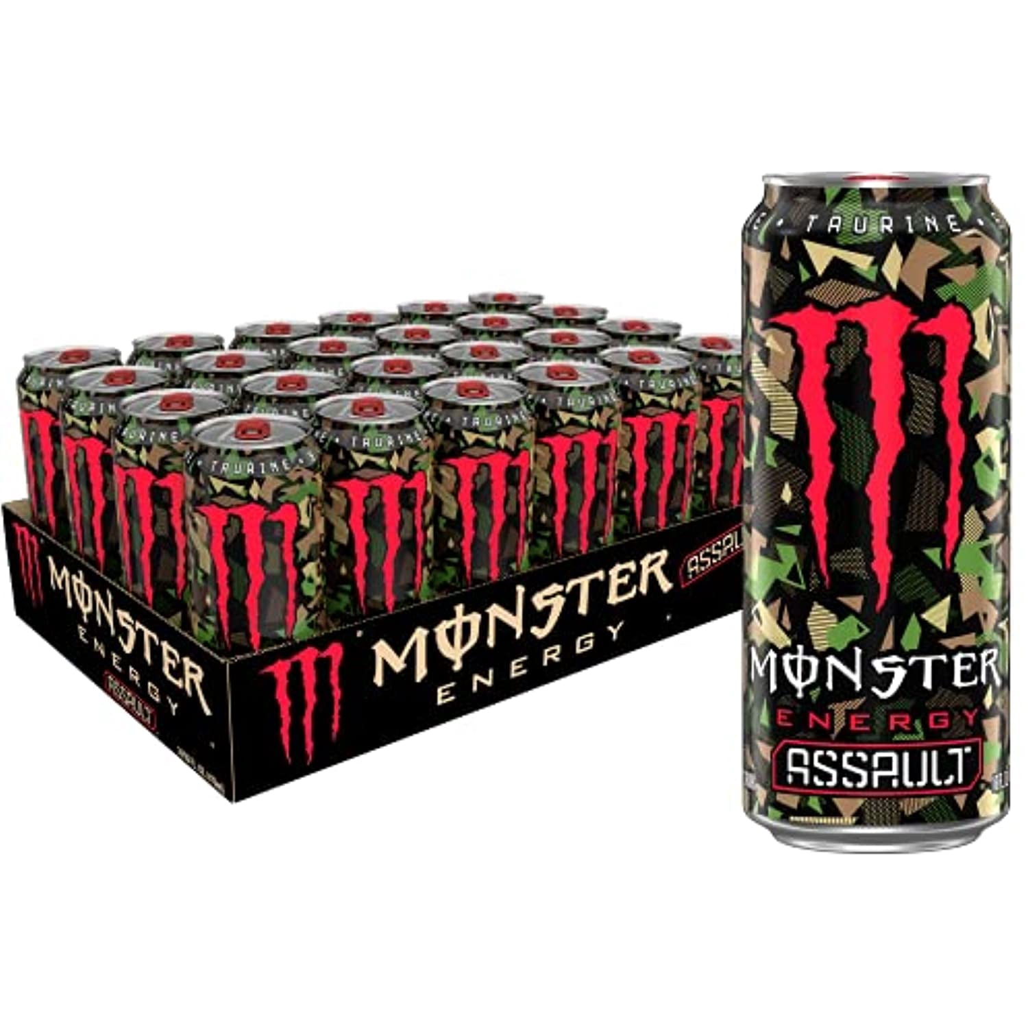 Monster Energy Assault, Energy Drink, 16 Fl Oz (Pack Of 24)
