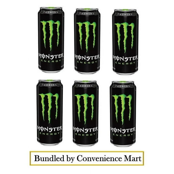 Monster Energy Drink 16 fl oz, Cans Pack of 6 (Bundled By Convenience Mart)