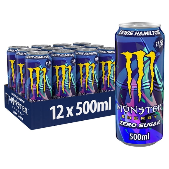 Monster Energy Drink Lewis Hamilton Zero Sugar 500ml (pack of 12)