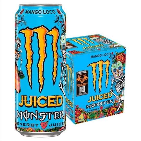 Monster Energy Drink Mango Loco 4 x 500ml, British Import (Pack of 2)