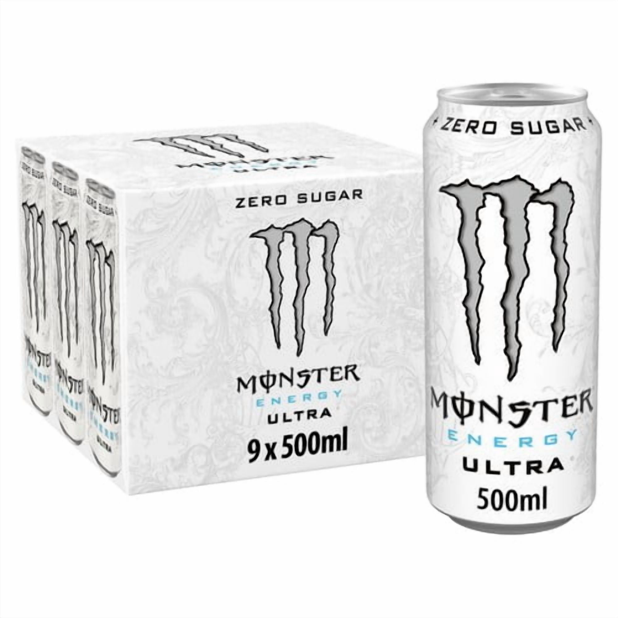 Monster Energy Drink Ultra Zero Sugar 9 x 500ml, British Import (Pack of 2)