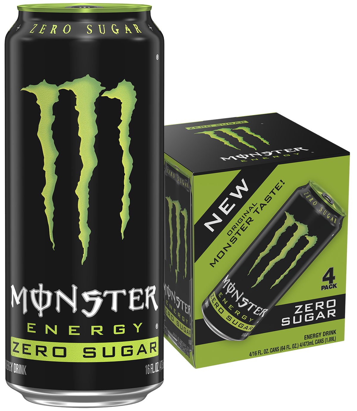 Monster Energy Zero Sugar, Low Calorie Energy Drink, 16 Ounce (Pack Of