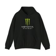 FastCultureClub Unisex Monster Energy Racing Hoodie, Black, Large, Gaming Drink Sports Sweatshirt