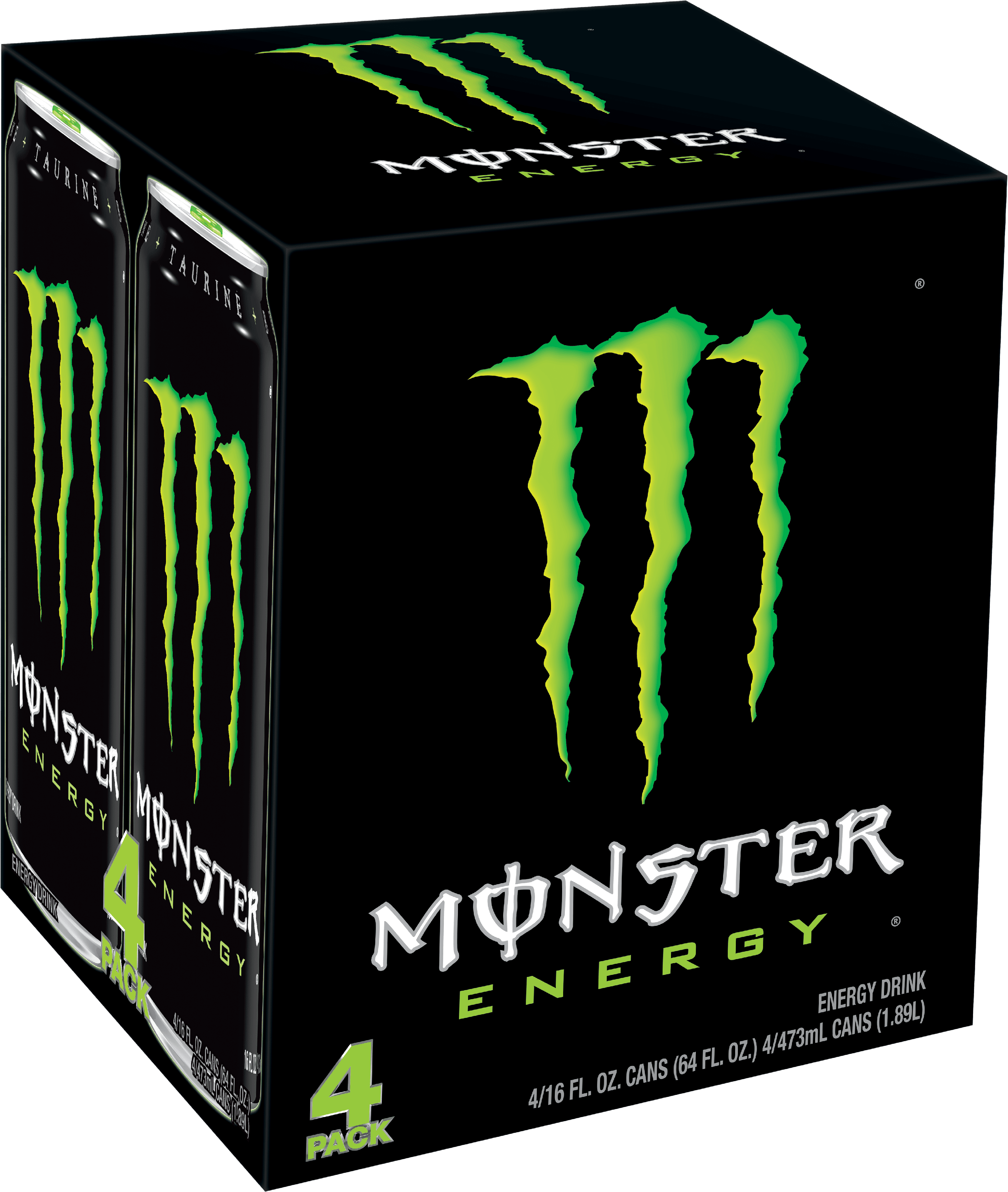 Monster Energy Green, Original, Energy Drink, 16 fl oz, 4 Pack