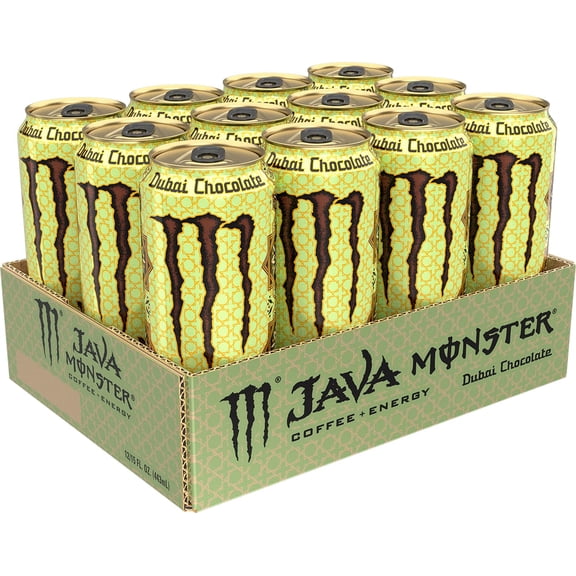 Monster Energy Java Dubai Chocolate, Coffee + Energy Drink, 15 Ounce (Pack of 12)