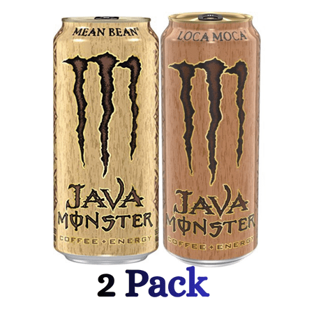 Monster Energy Java, Loca Moca , Mean Bean, Energy + Coffee, Energy Drink, 15 Fl Oz (2 Pack)