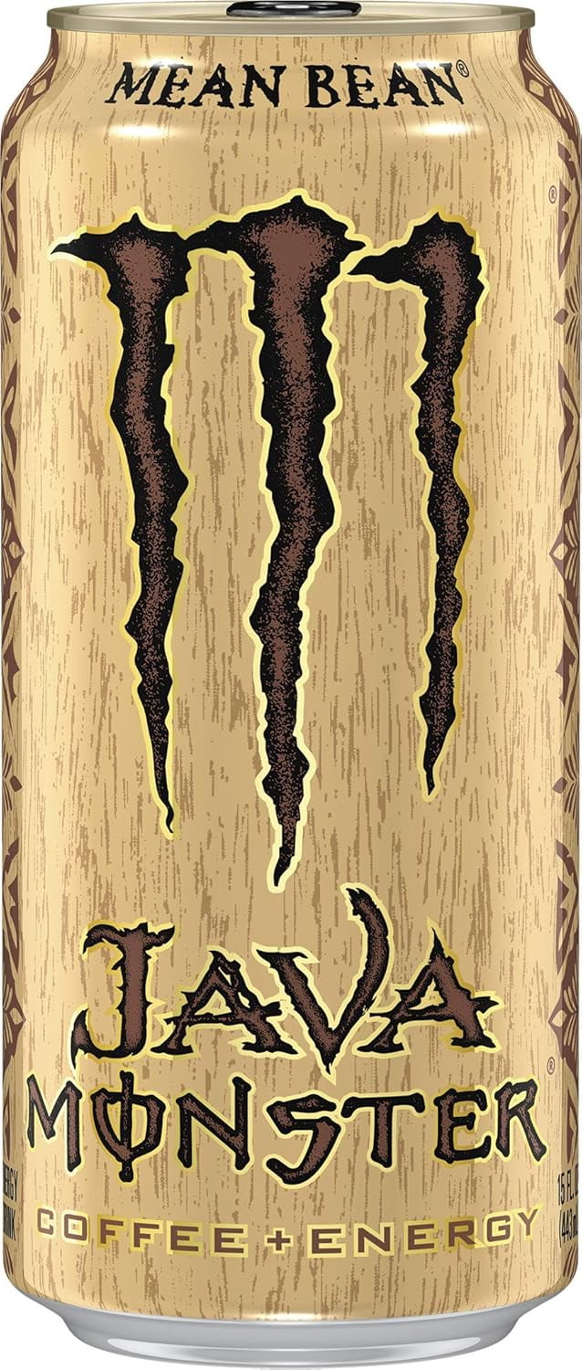 Monster Energy Java Monster Mean Bean, Coffee + Energy Drink, 15 Fl Oz (Pack of 16)