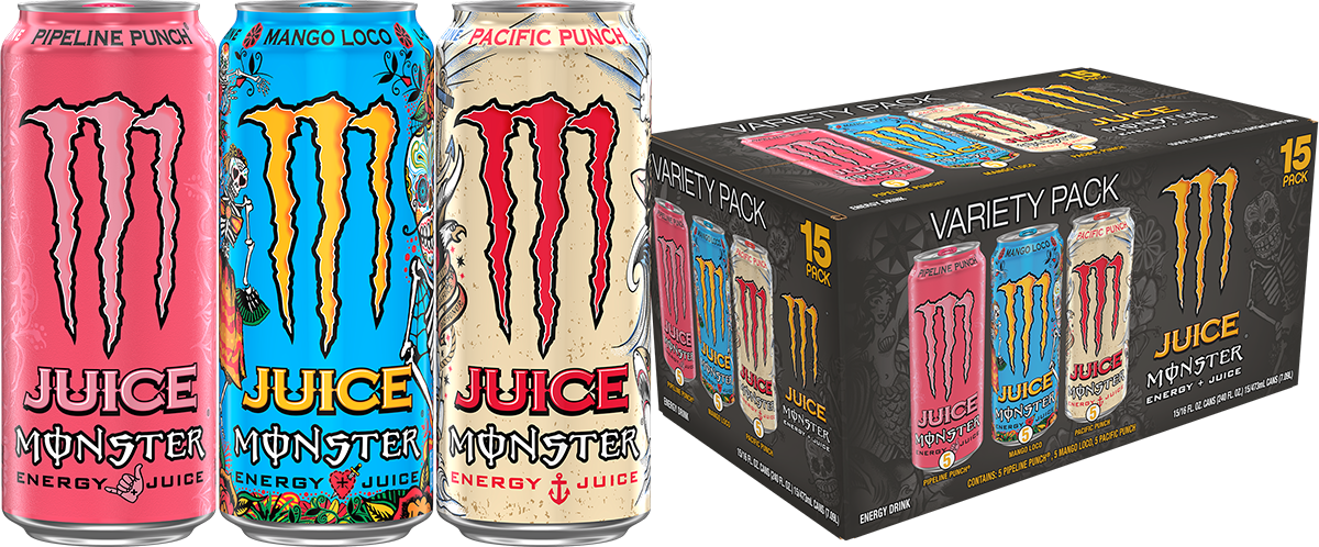 Monster Energy Juice Monster Variety Pack Energy Drink, 15-Pack, 16 Oz Cans