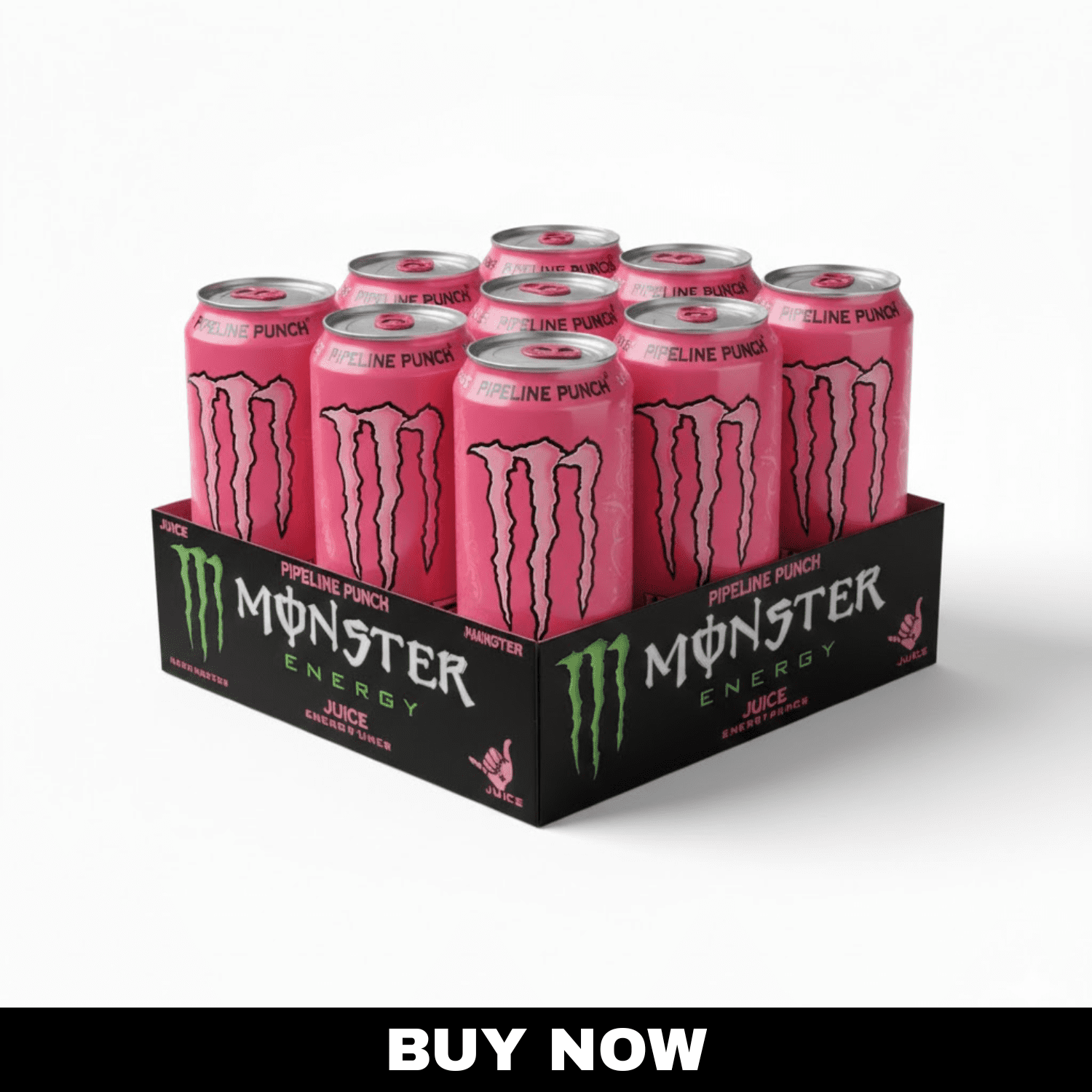 Monster Energy Juice Pipeline Punch, Juice + Energy Drink, 16 fl oz, 12-Pack