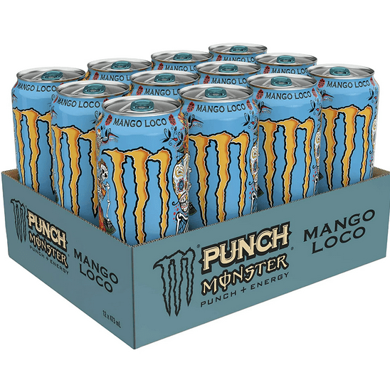 Monster Energy, Mango Loco, 473mL cans, Pack of 12