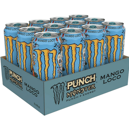Monster Energy, Mango Loco, 473mL cans, Pack of 12
