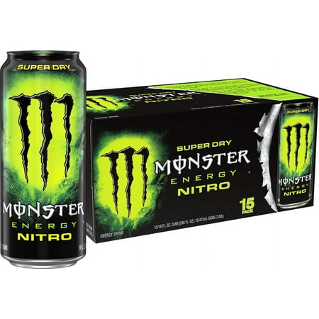 Monster Energy Nitro Super Dry, Maximum Strength, Energy Drink, 16 ounce, (Pack of 15)