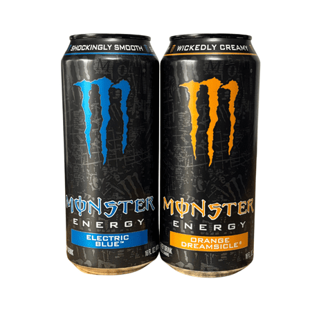 Monster Energy Orange Dreamsicle & Electric Blue – Limited Flavor Combo, Ready-to-Drink Energy Drinks  - Variety 2-Pack (Two 16oz Cans)