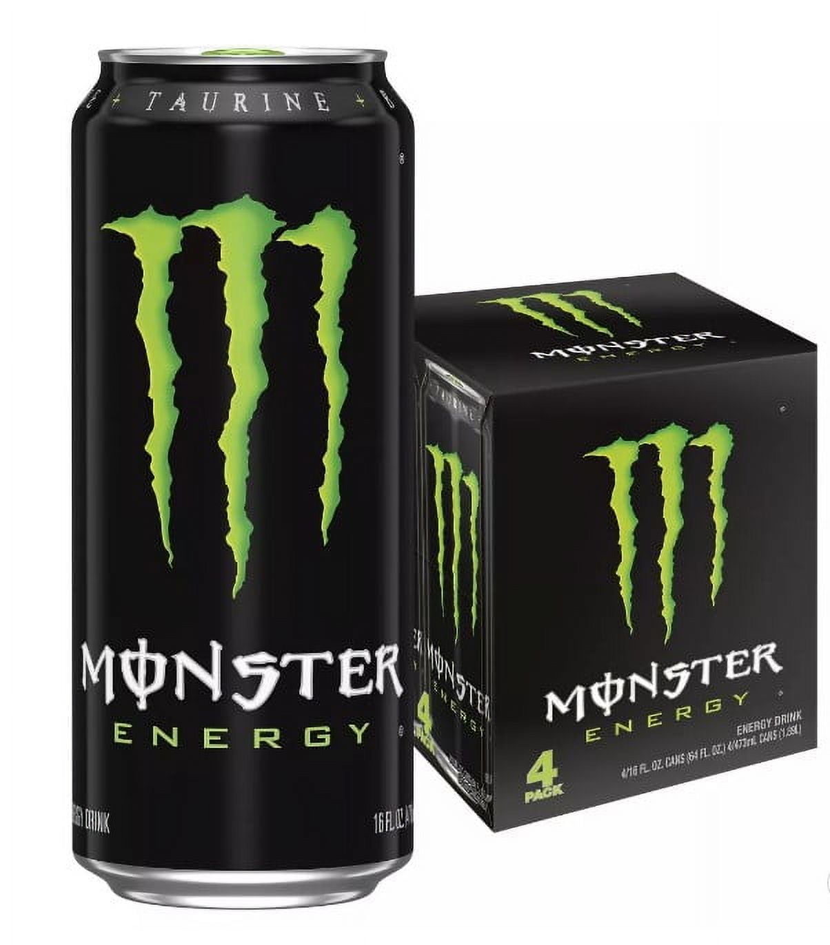 Monster Energy Original, Energy Drink, 4 Pack 16 fl oz Aluminum Cans