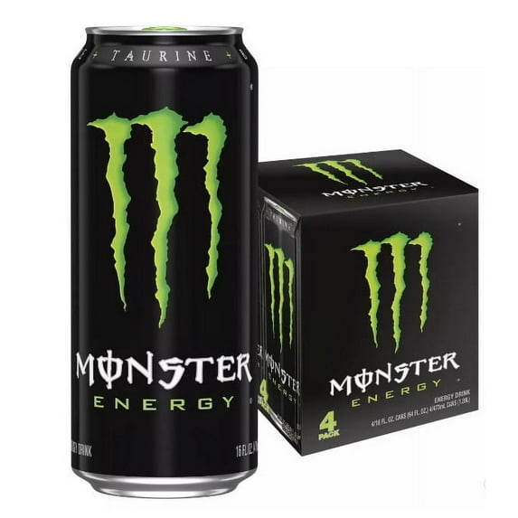 Monster Energy Original, Energy Drink, 4 Pack 16 fl oz Aluminum Cans