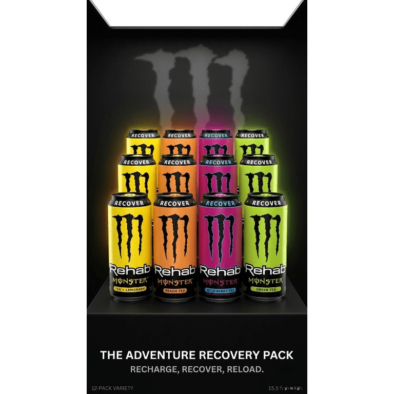 Monster Energy Rehab Tea Variety Pack Energy Drink, Tea + Lemonade